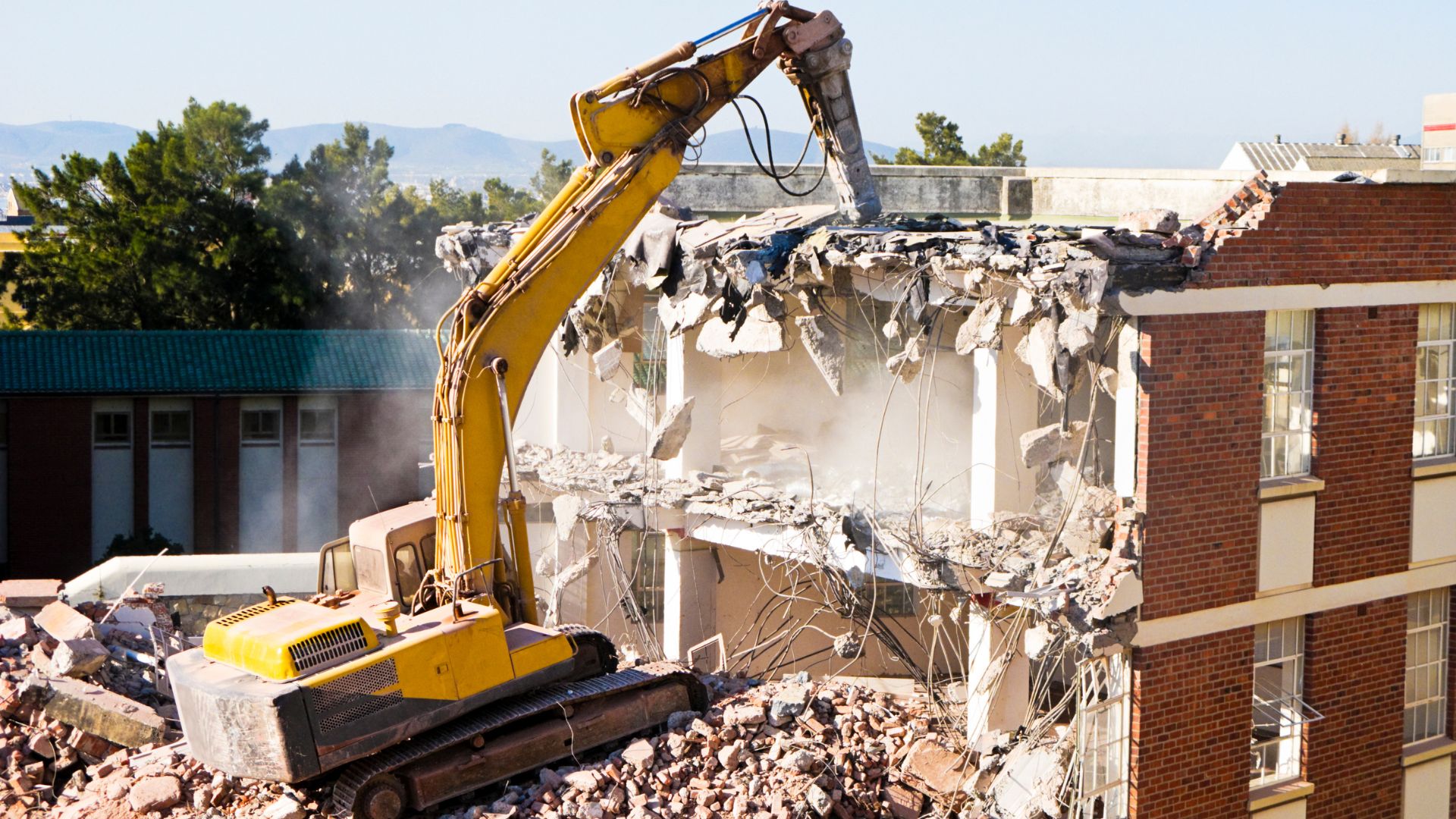 Concrete and demolition debris cleared from a residential lot